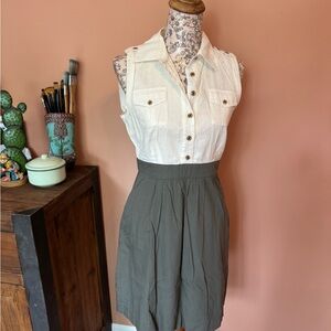 White and Gray Women's Anthropologie Dress